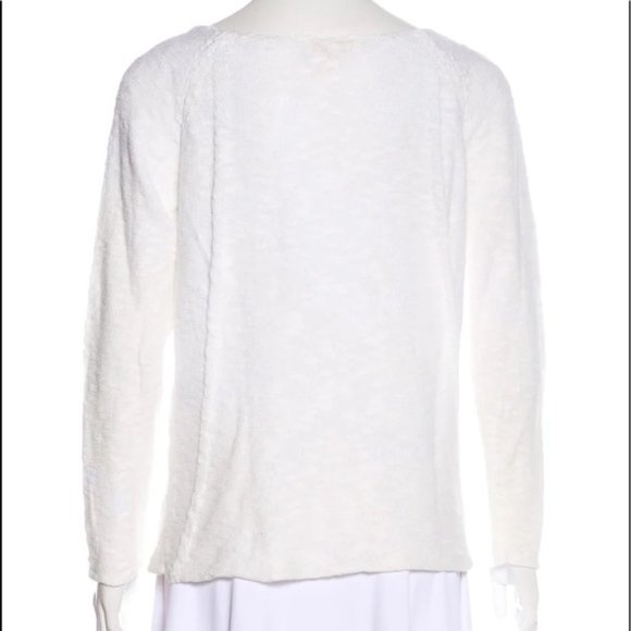 New Maje cotton ramie chunky knotted knit chain accent bateau boatneck sweater - Picture 3 of 12